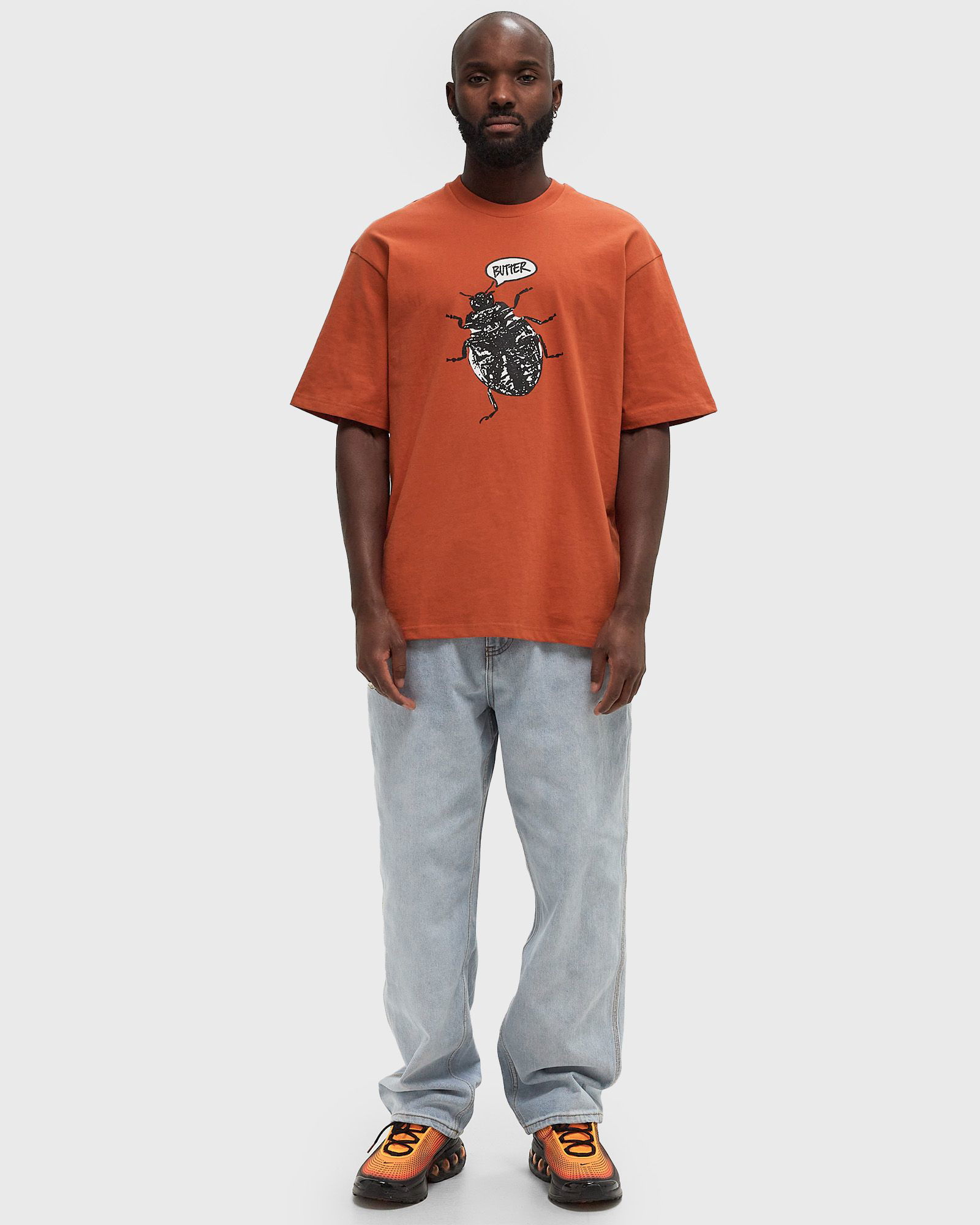 Beetle Print T-Shirt in Orange, Size XL