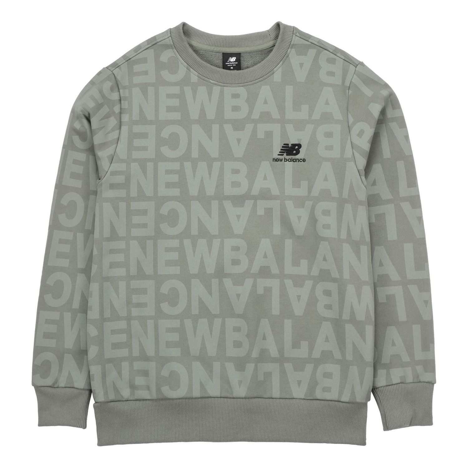 Sveter New Balance Logo Full Print Sports Round Neck Pullover Zelené | AMT14333-OLG, 0