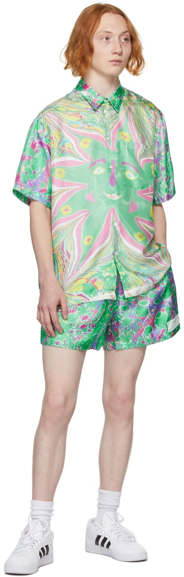 Košeľa Stella McCartney Stella McCartney Ricky Myfawnwy Edition Print Short Sleeve Shirt Zelené | 604051SSA65, 3