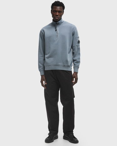 Mikina C.P. Company C.P. Company Cotton Diagonal Fleece Half Zip Sweatshirt Modrá | 18CMSS125A110044R-872, 1