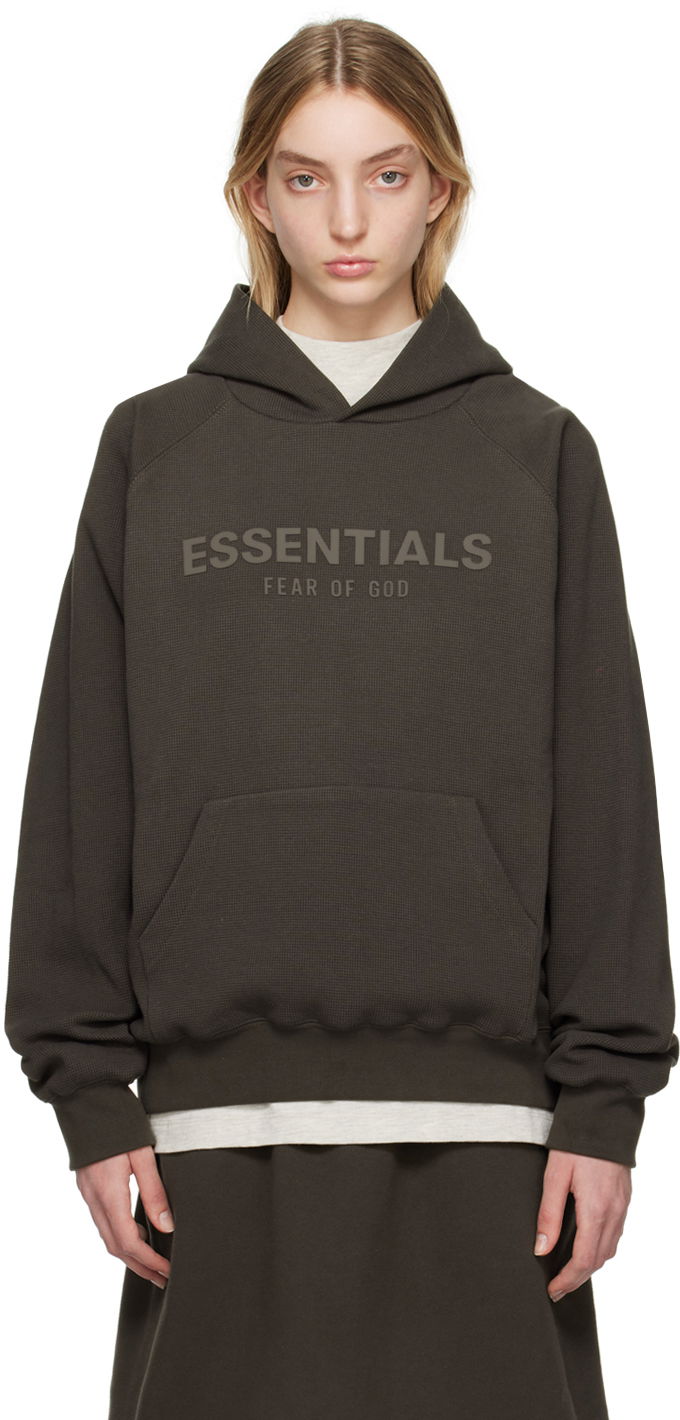 Mikina Fear of God Fear of God ESSENTIALS Raglan Waffle Knit Hoodie Hnedá | 192BT224020F, 0