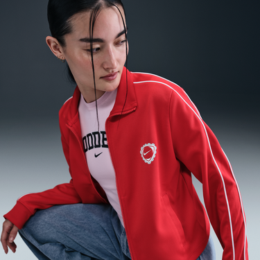 Bunda Nike Sportswear Cropped Track Jacket Červená | IM0327-657, 3