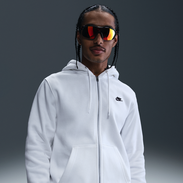 Mikina Nike Nike Club Fleece Full-Zip Hoodie Biela | FN3861-100, 3