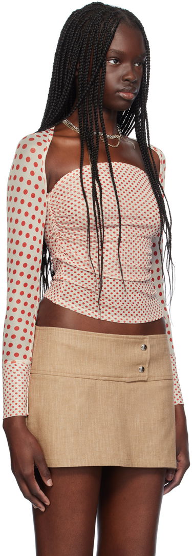 Sukňa Miaou Miaou Iris Polka Dot Long Sleeve T-Shirt Béžová | 7112PM2WPD, 1