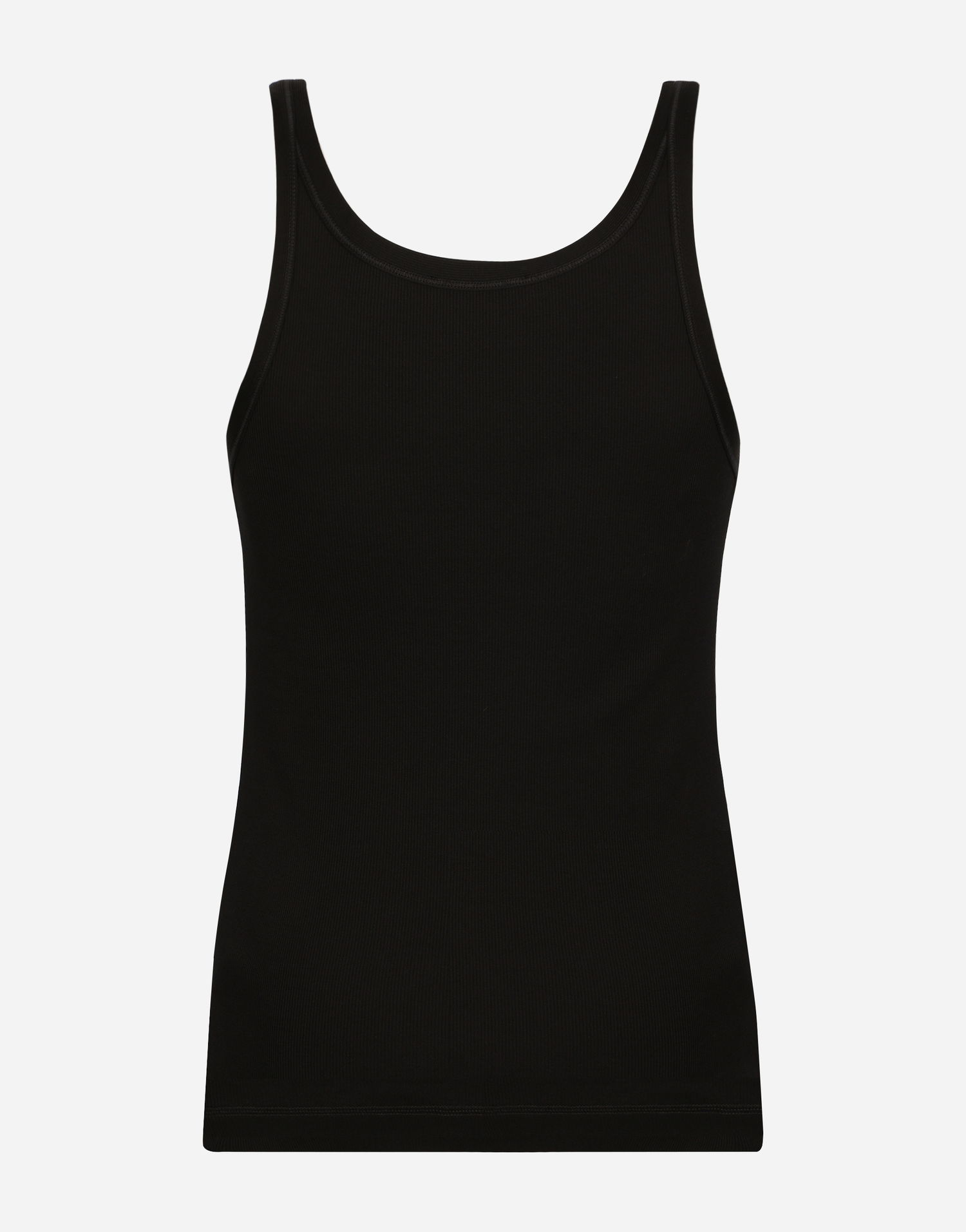 Tielko Dolce & Gabbana Fine-rib Washed Cotton Singlet Čierna | G8PA8TFU7AVN0000, 1