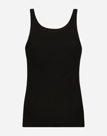 Tielko Dolce & Gabbana Fine-rib Washed Cotton Singlet Čierna | G8PA8TFU7AVN0000, 1