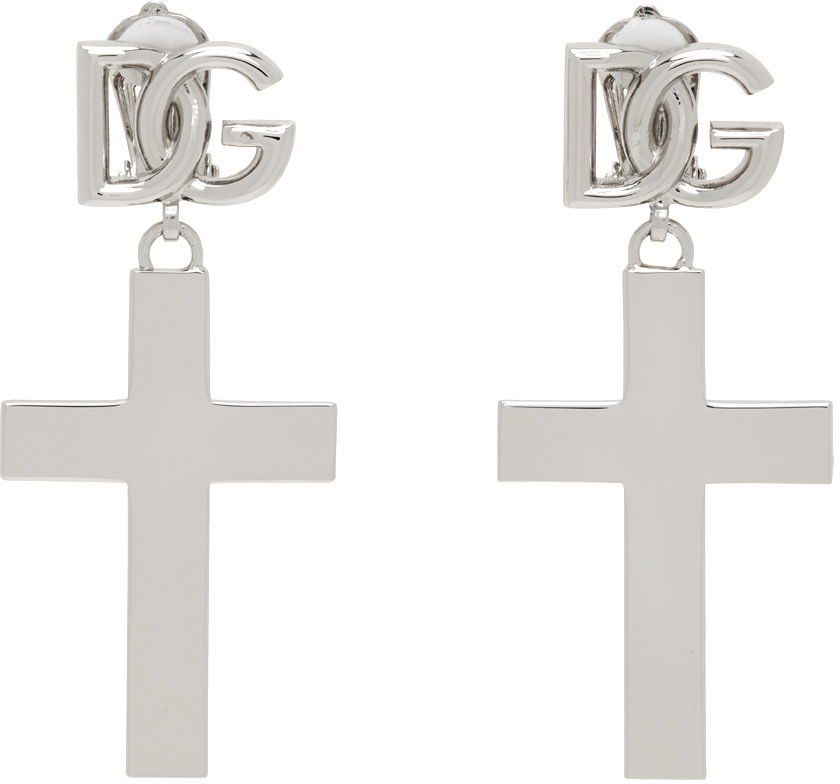 Náušnice Dolce & Gabbana Dolce&Gabbana Cross Drop Earrings Metalická | WEQ4C1 W1111, 0