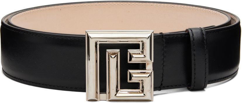 Opasok Balmain Leather P Belt Čierna | DM1WJ016LVTL