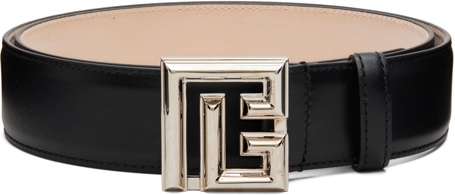 Opasok Balmain Leather P Belt Čierna | DM1WJ016LVTL, 0