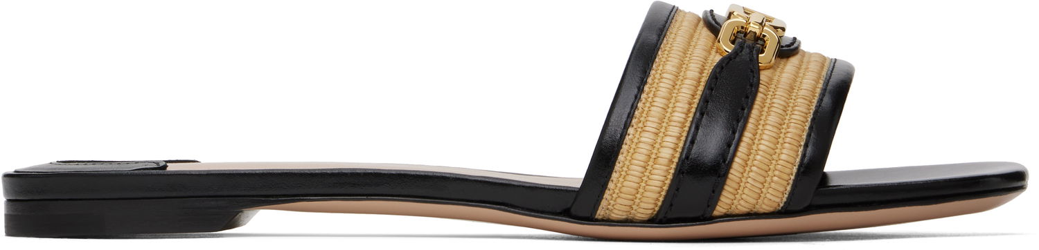 Doplnky Tom Ford TOM FORD Raffia Calfskin Slide Sandals Čierna | W3523-TRA004G, 0