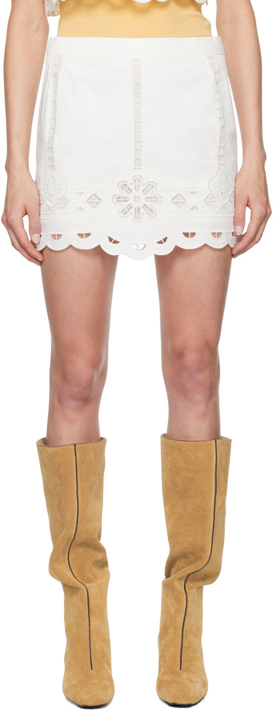 Sukňa ISABEL MARANT Lace Mini Skirt Biela | JU0242FA-B3J06I, 0