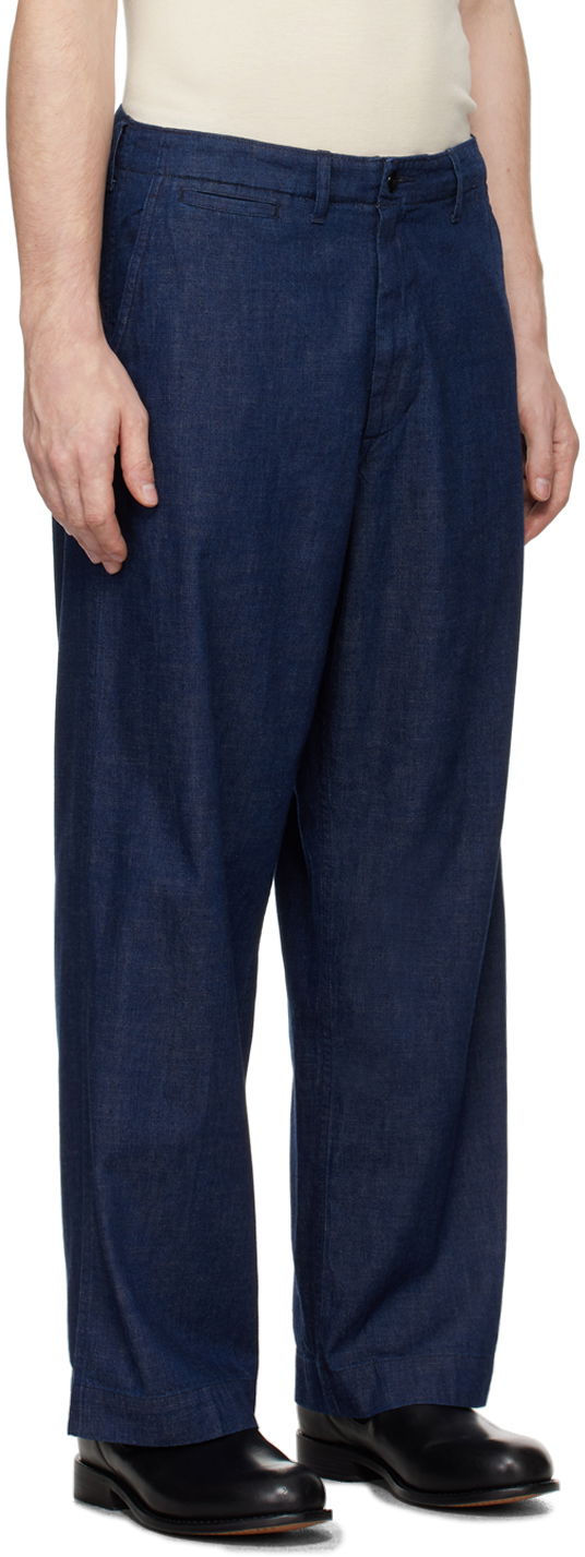 Nohavice BEAMS Beams Plus Military Denim Trousers Modrá | 3823-0160-791, 1