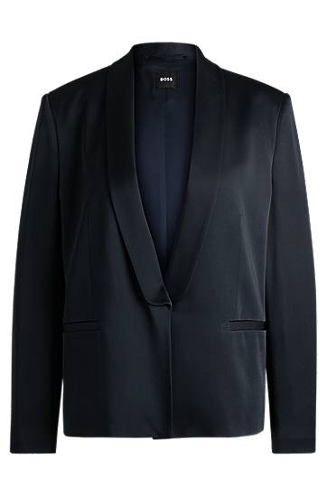 Bunda BOSS Relaxed-Fit Shawl-Lapel Blazer Navy | 50537473, 0