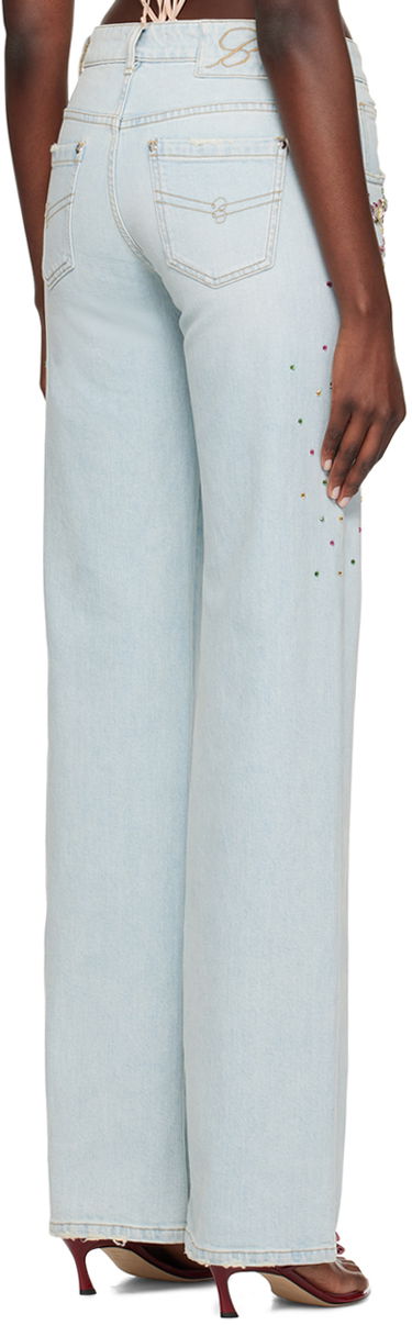 Džínsy Blumarine Blumarine Cabochon Embellished Jeans Modrá | P422J132A, 2