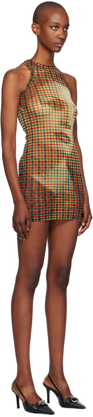 Jean Paul Gaultier Tartan Face Print Mini Dress