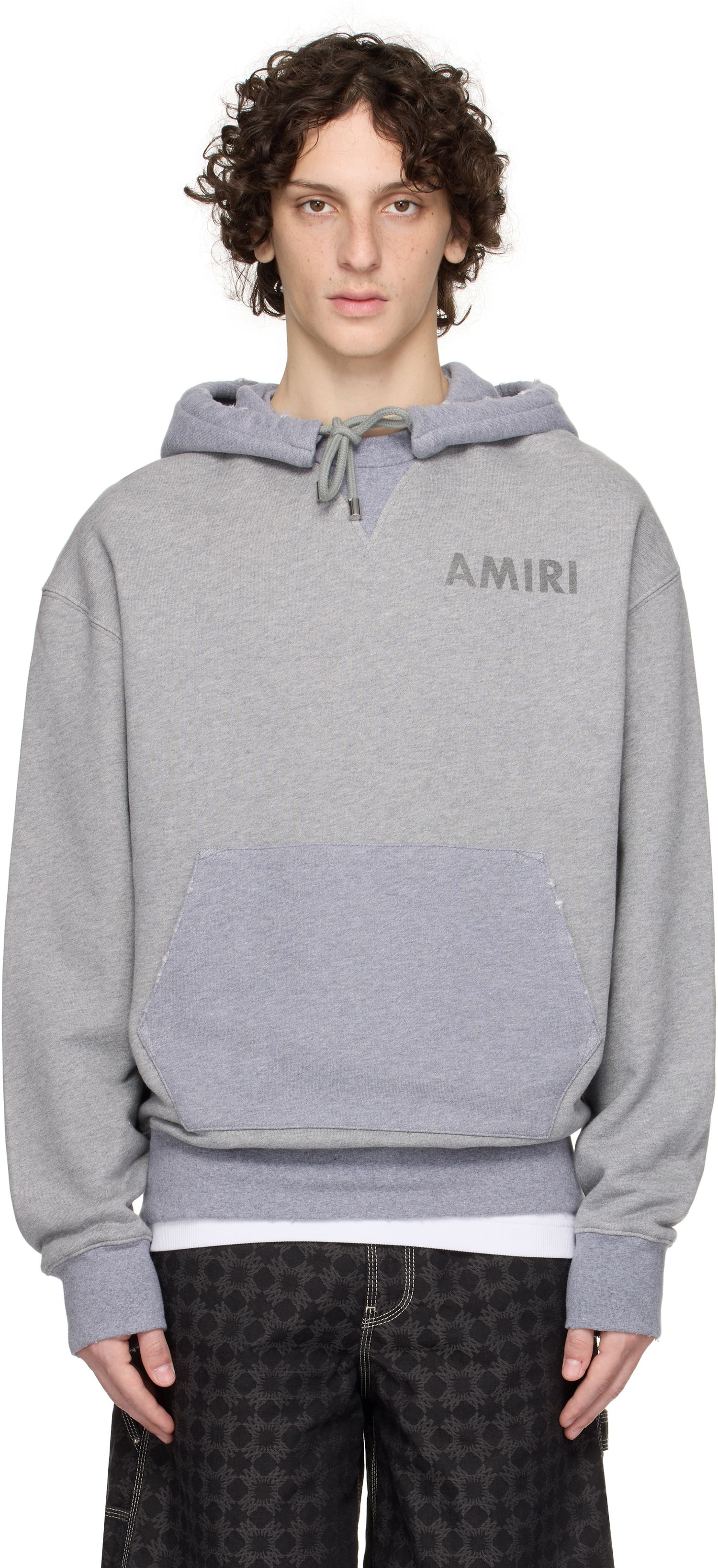 Mikina AMIRI AMIRI Stencil Oversized Hoodie Šedá | AMJYHD1121, 0