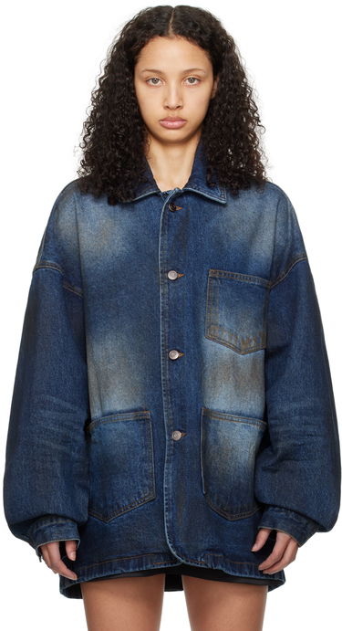 Bunda We11done We11done Smudged Denim Jacket Modrá | WD-DJ0-24-319-U-BL, 0