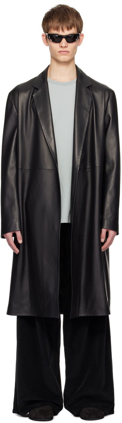Kabáty The Row Leather Coat Babil Čierna | 591-L256, 0