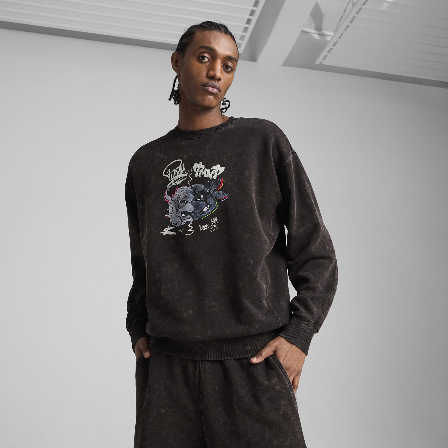 Mikina Puma PUMA x TMNT Relaxed Fit Graphic Sweatshirt Čierna | 630100_01, 0