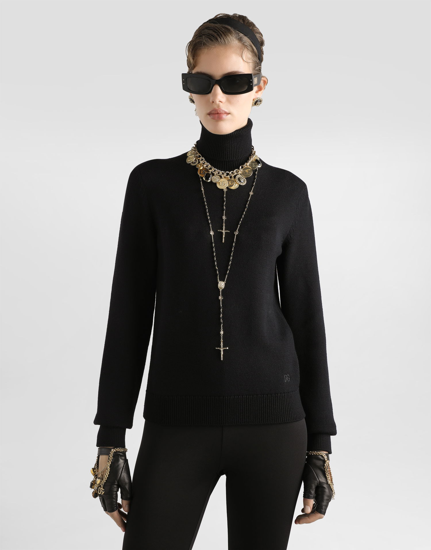 Sveter Dolce & Gabbana Dolce & Gabbana Wool Turtleneck Pullover Čierna | FXW13ZJCVXNN0000, 1