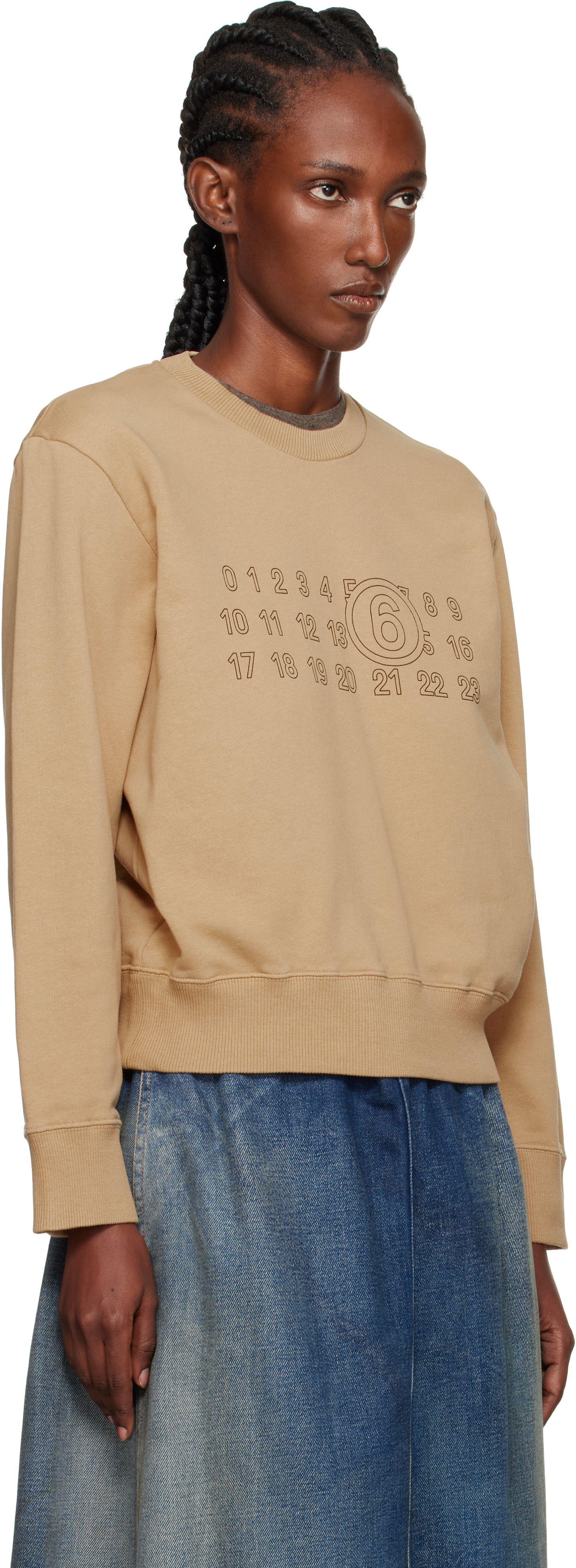 Mikina Maison Margiela MM6 Maison Margiela Printed-Logo Sweatshirt Béžová | S52GU0248 M25025, 1