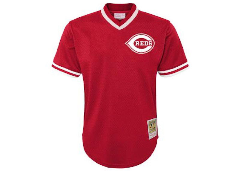 Dres Mitchell & Ness Mitchell & Ness Cincinnati Reds Johnny Bench 1983 Authentic Mesh BP Jersey Červená | 9N3B7MBP0-CINJB-Y83