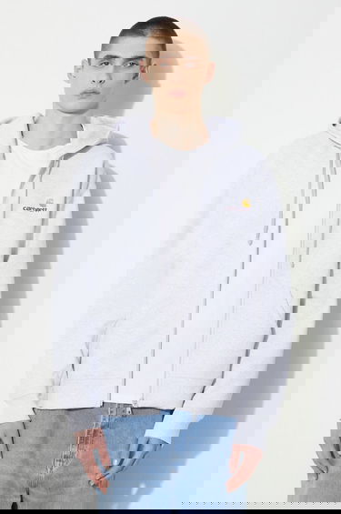 Mikina Carhartt WIP Hooded American Script Jacket Šedá | I033063.482XX, 0