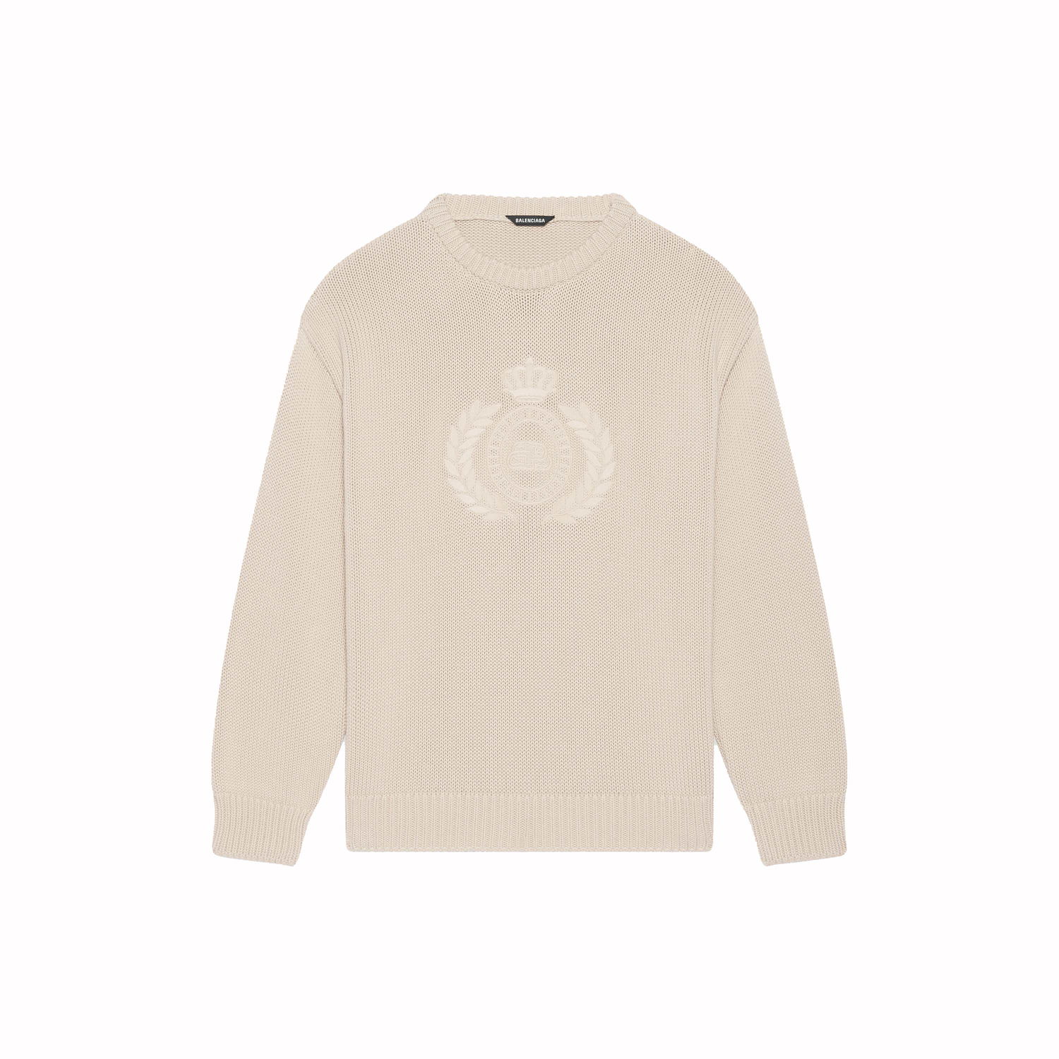 Sveter Balenciaga BB Laurel Crown Logo Crewneck Béžová | 664369T32119028, 0