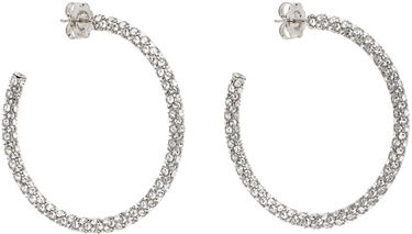 Náušnice Amina Muaddi Large Crystal Cameron Hoop Earrings Metalická | CAMERON HOOP LARGE, 1