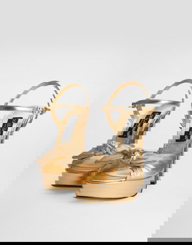 Tenisky a topánky Dolce & Gabbana Dolce & Gabbana Nappa Leather Platform Sandals Metalická | CR1751A10168H945, 3