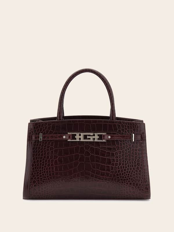 Kabelka GUESS Cristina Genuine Leather Handbag Čierna | HWCRTRL3476, 0