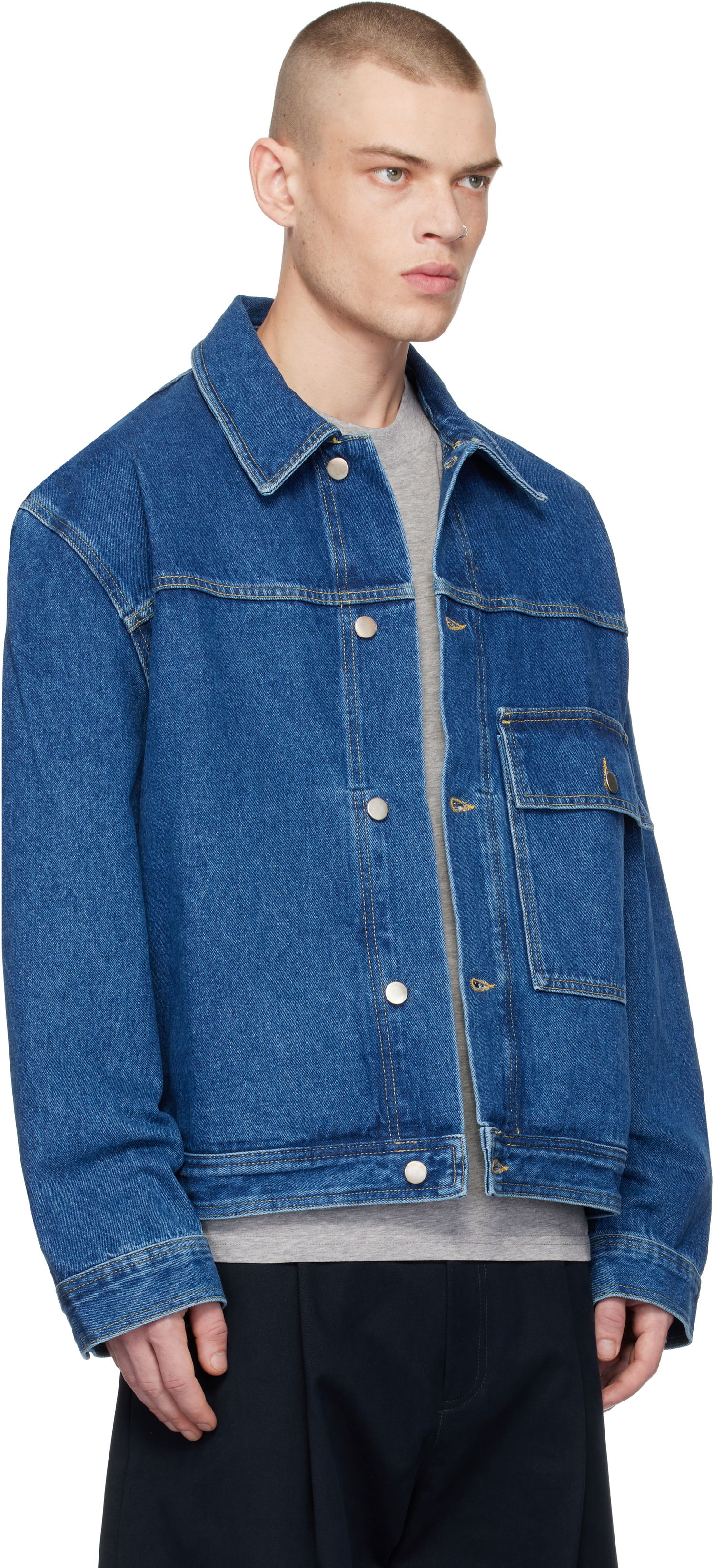 Bunda Studio Nicholson Studio Nicholson Petar Denim Jacket Modrá | PETAR SNM-1079, 1