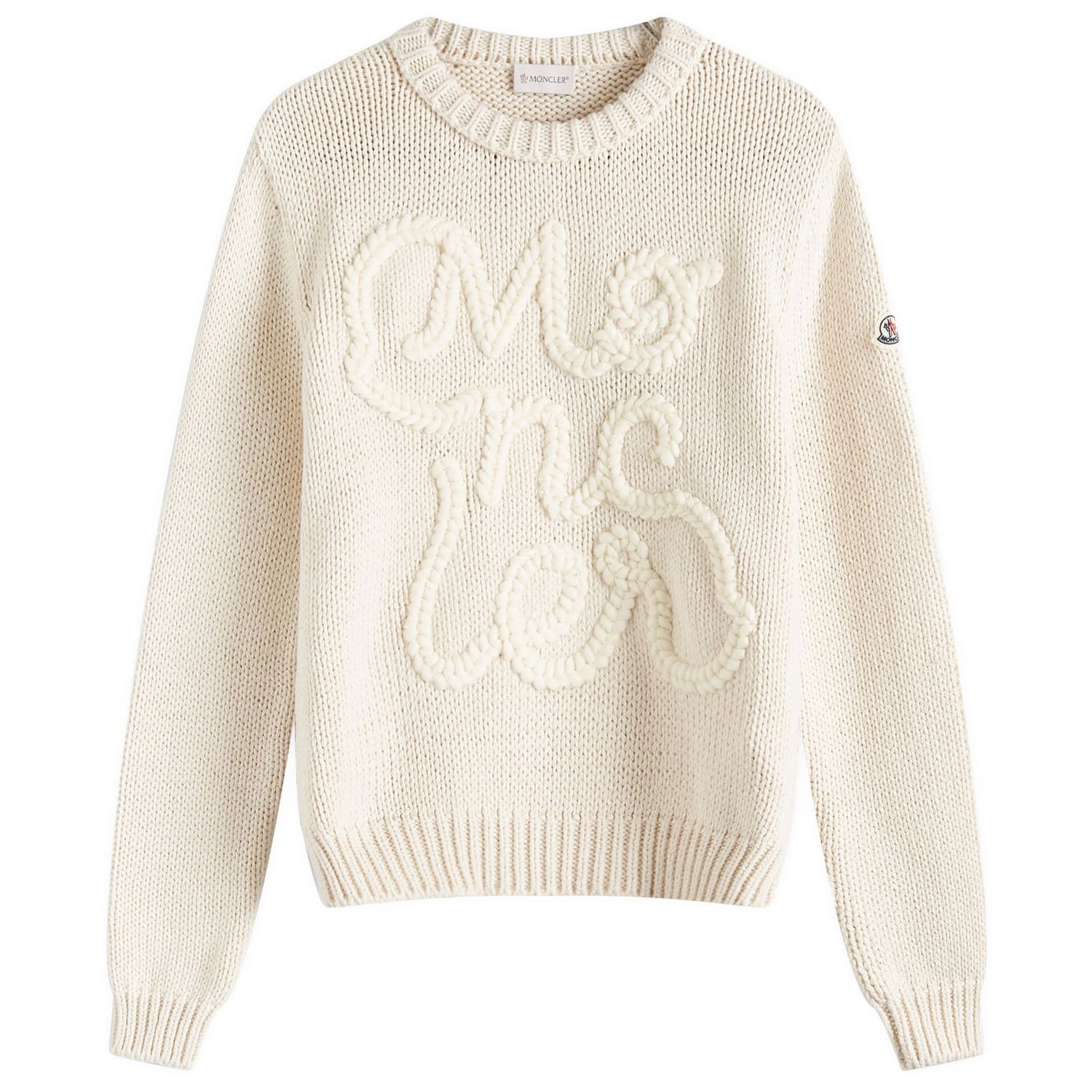 Sveter Moncler Women's Moncler Crew Neck Knitted Sweater Béžová | 9C000-04-M5206-034, 1