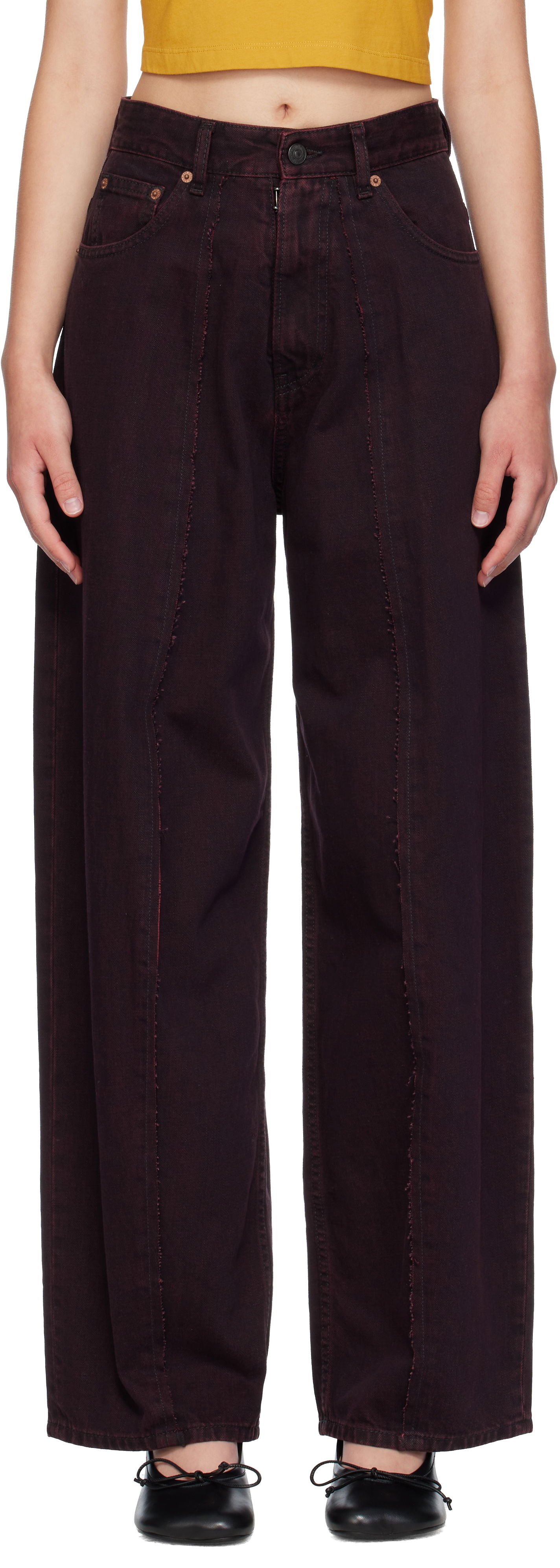 Džínsy Maison Margiela MM6 Maison Margiela Wide-Leg Jeans Vínová | S52LA0264 M30032, 0