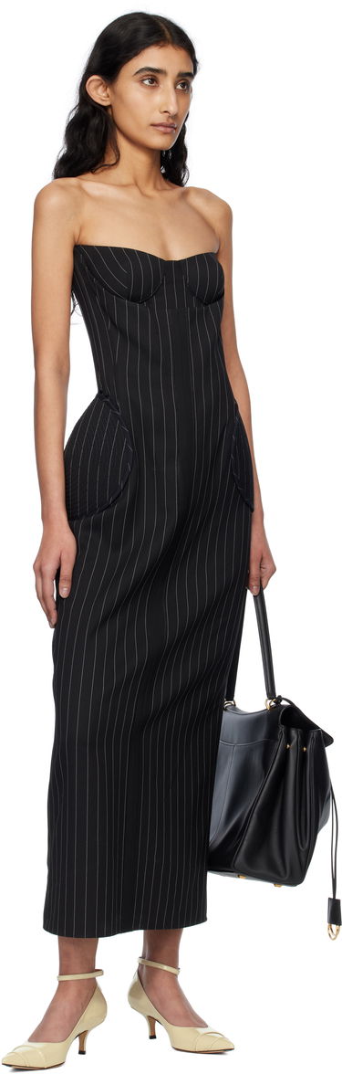 Šaty Jean Paul Gaultier Jean Paul Gaultier 'The Long Bustier' Pinstripe Midi Dress Čierna | 25/33-F-RO333-C074-0001, 3