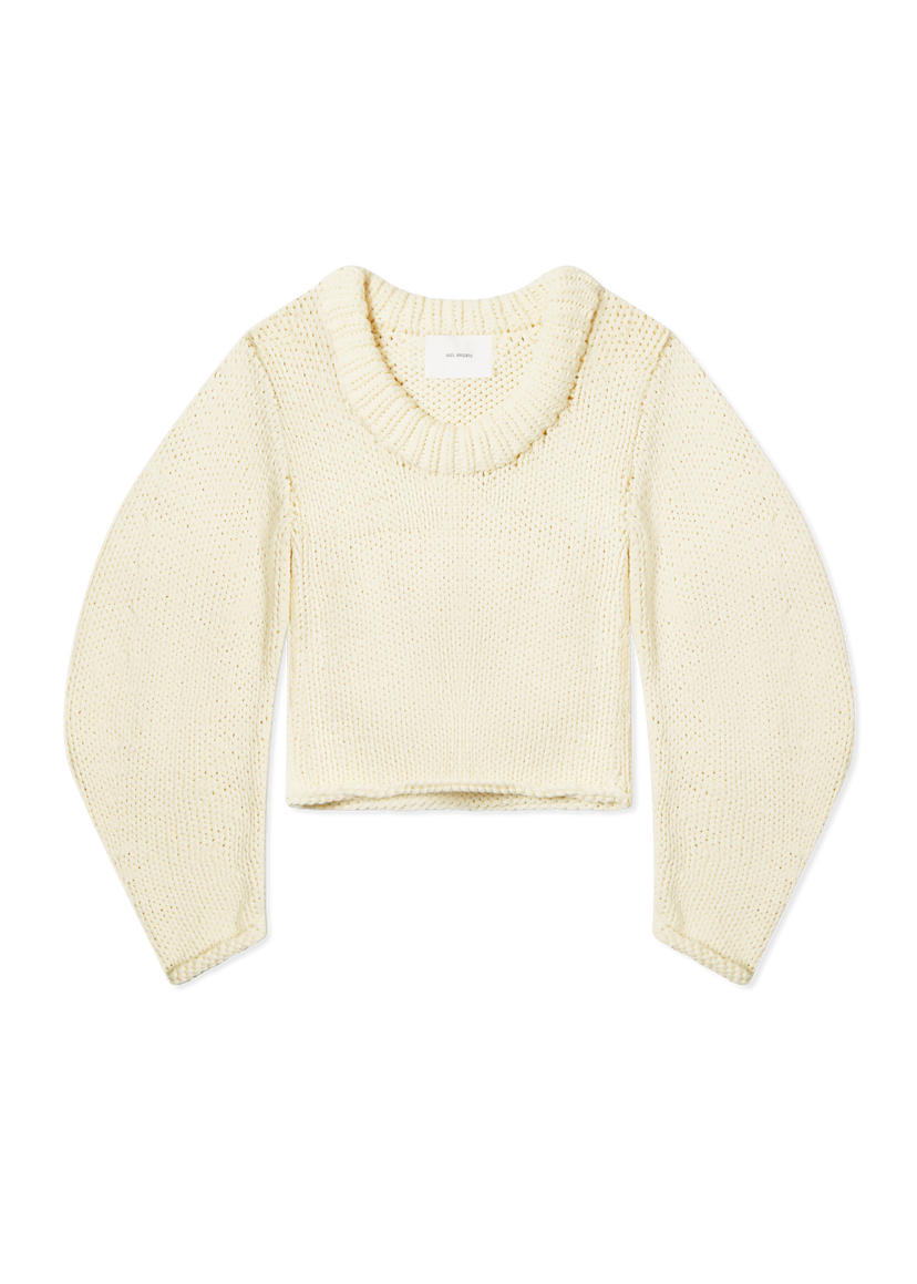 Sveter AXEL ARIGATO Arch Chunky Knit Cropped Sweater Biela | A3340001
