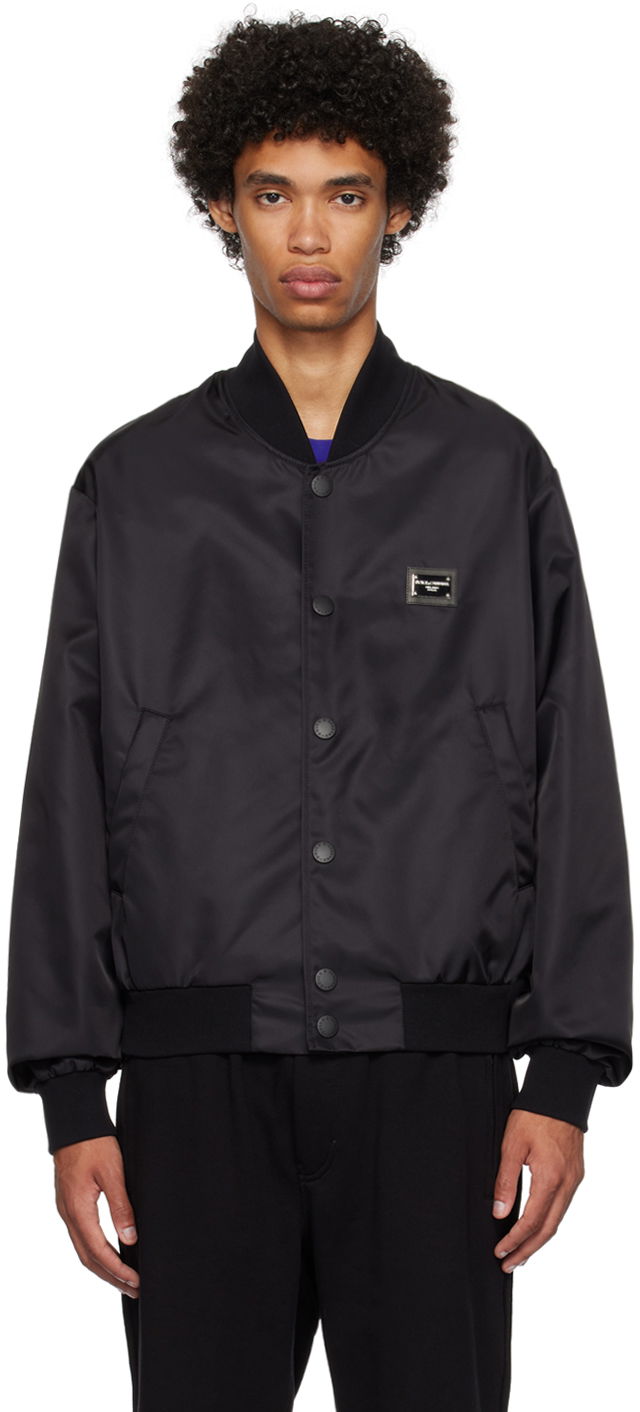 Bomber bunda Dolce & Gabbana Black Plaque Bomber Jacket Čierna | G9ZO1TG7F2K, 0