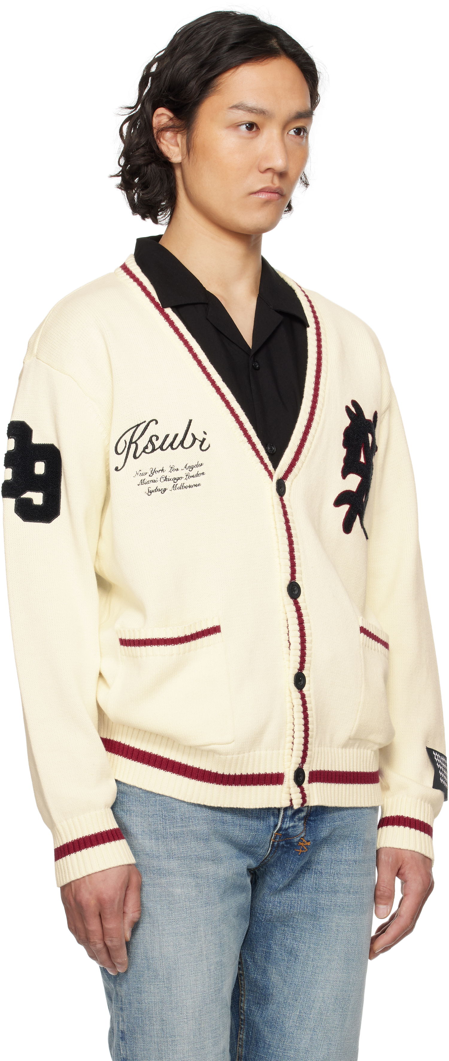 Sveter Ksubi Ksubi Playoff Knit Cardigan Biela | MSP25KW003, 1