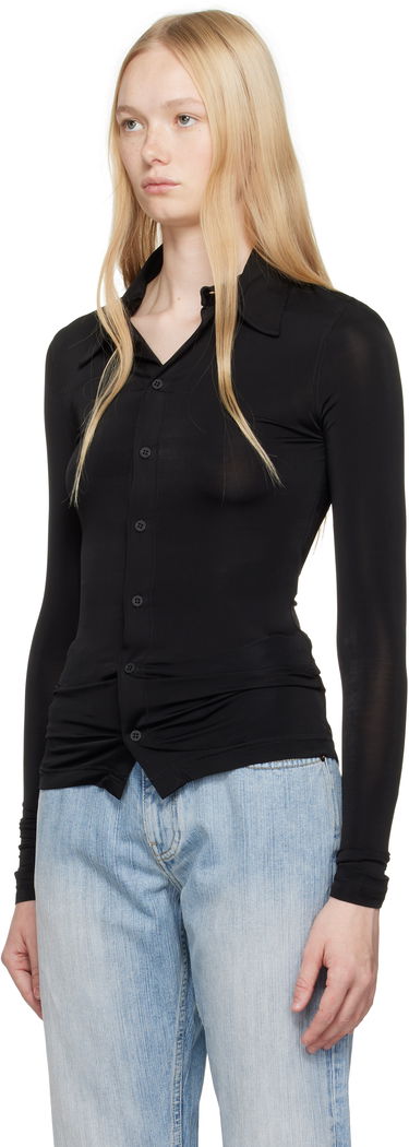 Košeľa Balenciaga Balenciaga Garde-Robe Stretch Long Sleeve Shirt Čierna | 814158 TQV46, 3