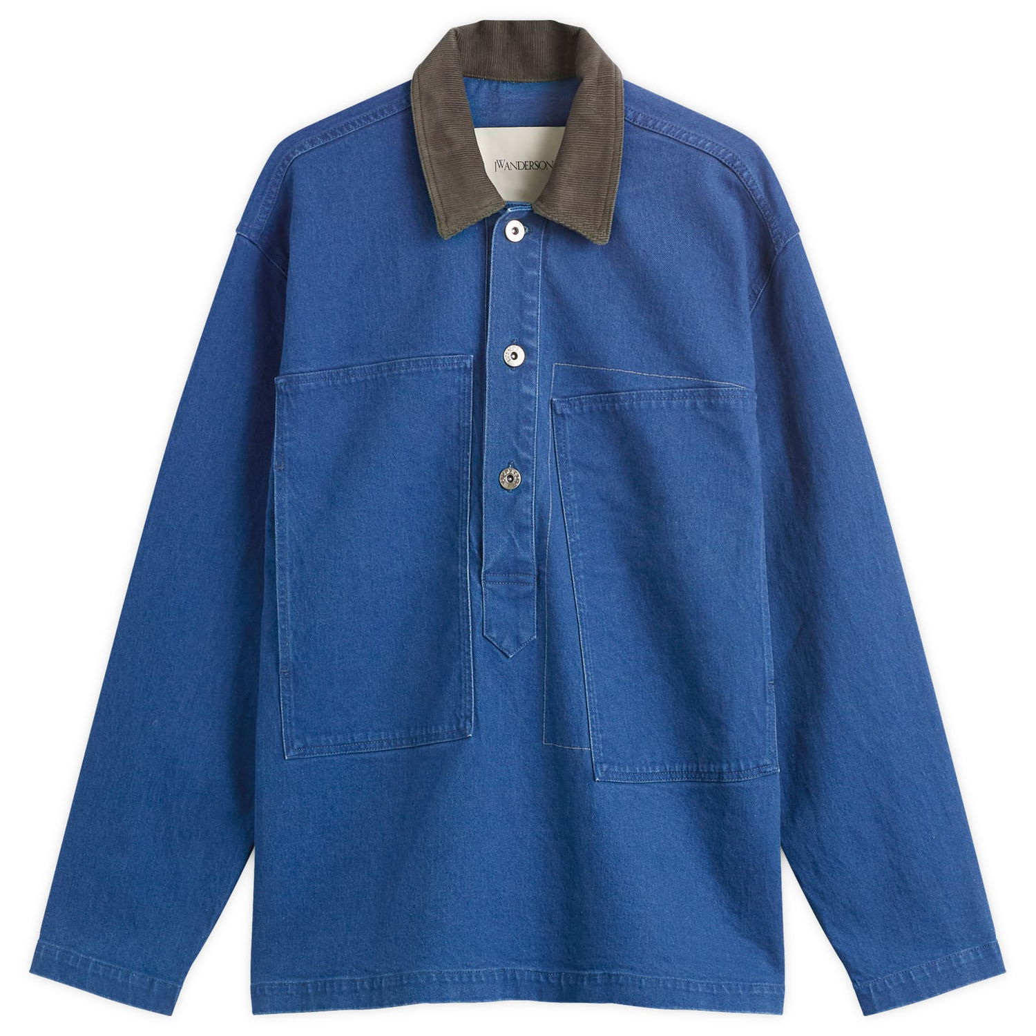 Košeľa JW Anderson JW Anderson Patch Pocket Rugby Shirt, Size Small Modrá | DS0014-PG1835-727, 1