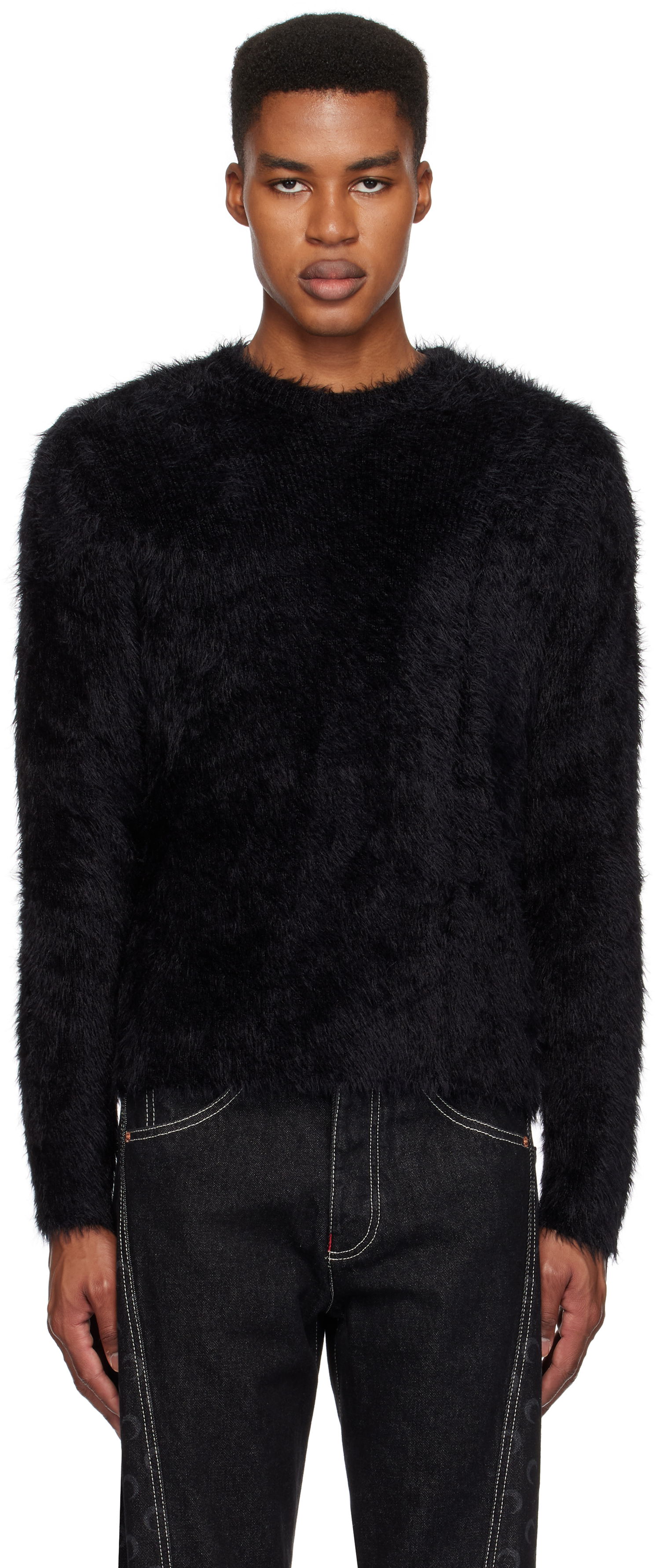 Sveter Marine Serre Puffy Knit Crewneck Sweater Čierna | MTK017A CKNI0031, 0
