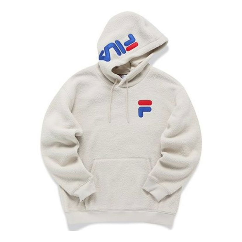 Mikina FILA Fleece Hoodie With Logo Print Béžová | T11U146201F-IV