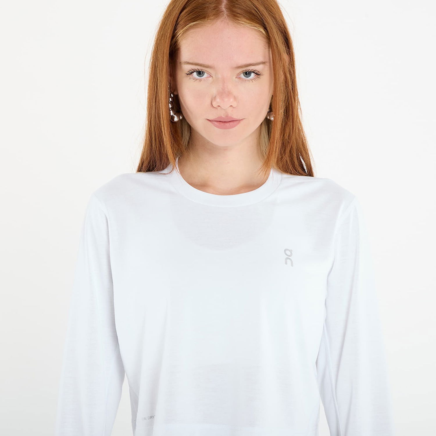 Tričko On Running Women's Cropped Long Sleeve Running T-Shirt Biela | 1WF30650069, 1