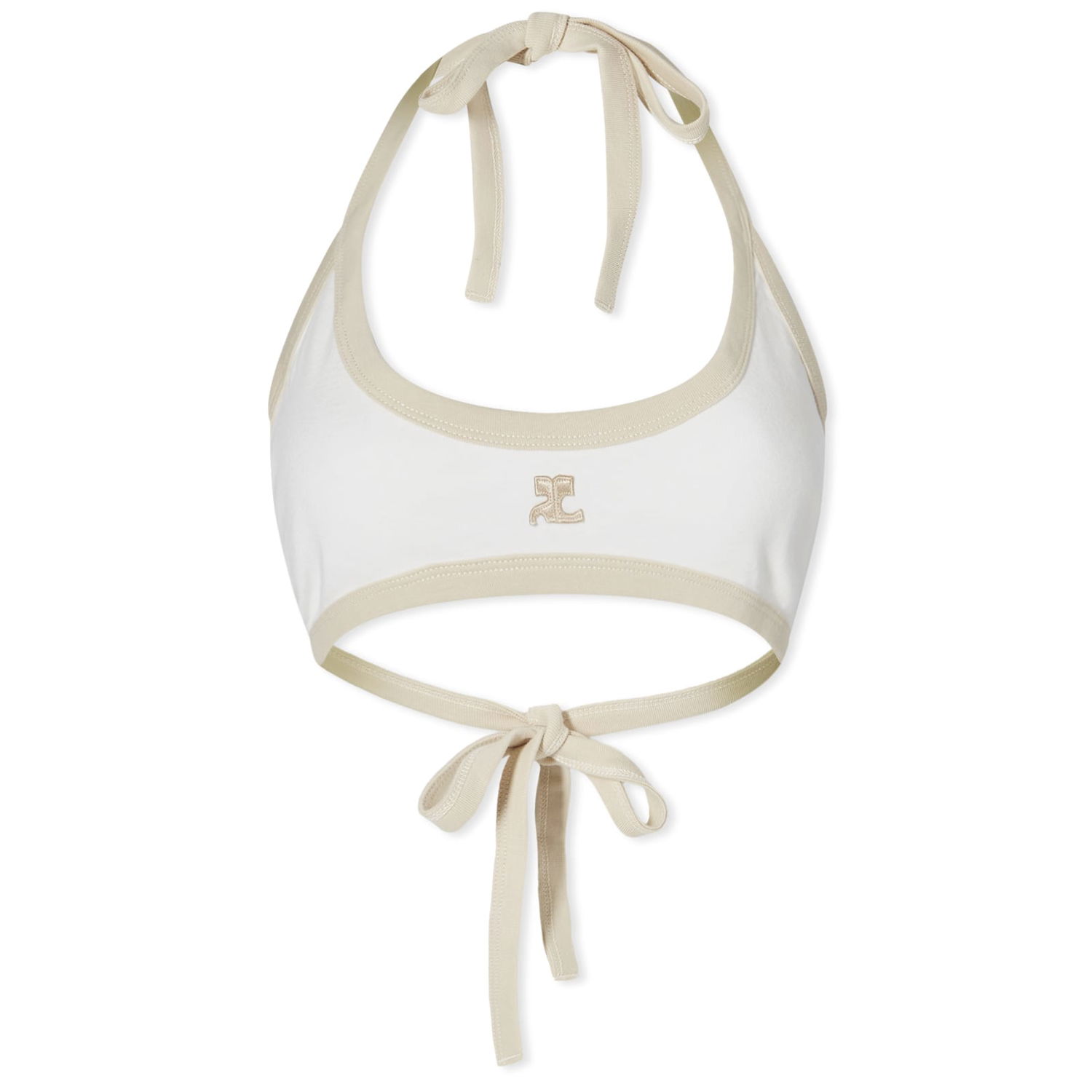 Crop Top Courrèges Buckle Contrast Bra Biela | 124JBR034JS0070-B091, 1