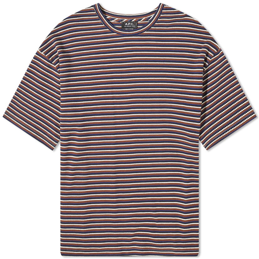 Tričko A.P.C. Bahaia Stripe T-Shirt Hnedá | COGCG-H26231-CAD