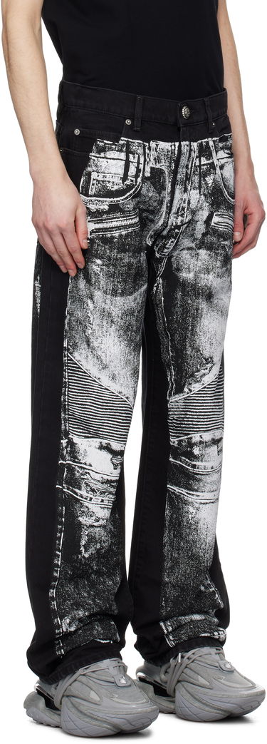 Džínsy Balmain Balmain Loose-Fit Biker Print Jeans Čierna | EH1ML155DF52, 1