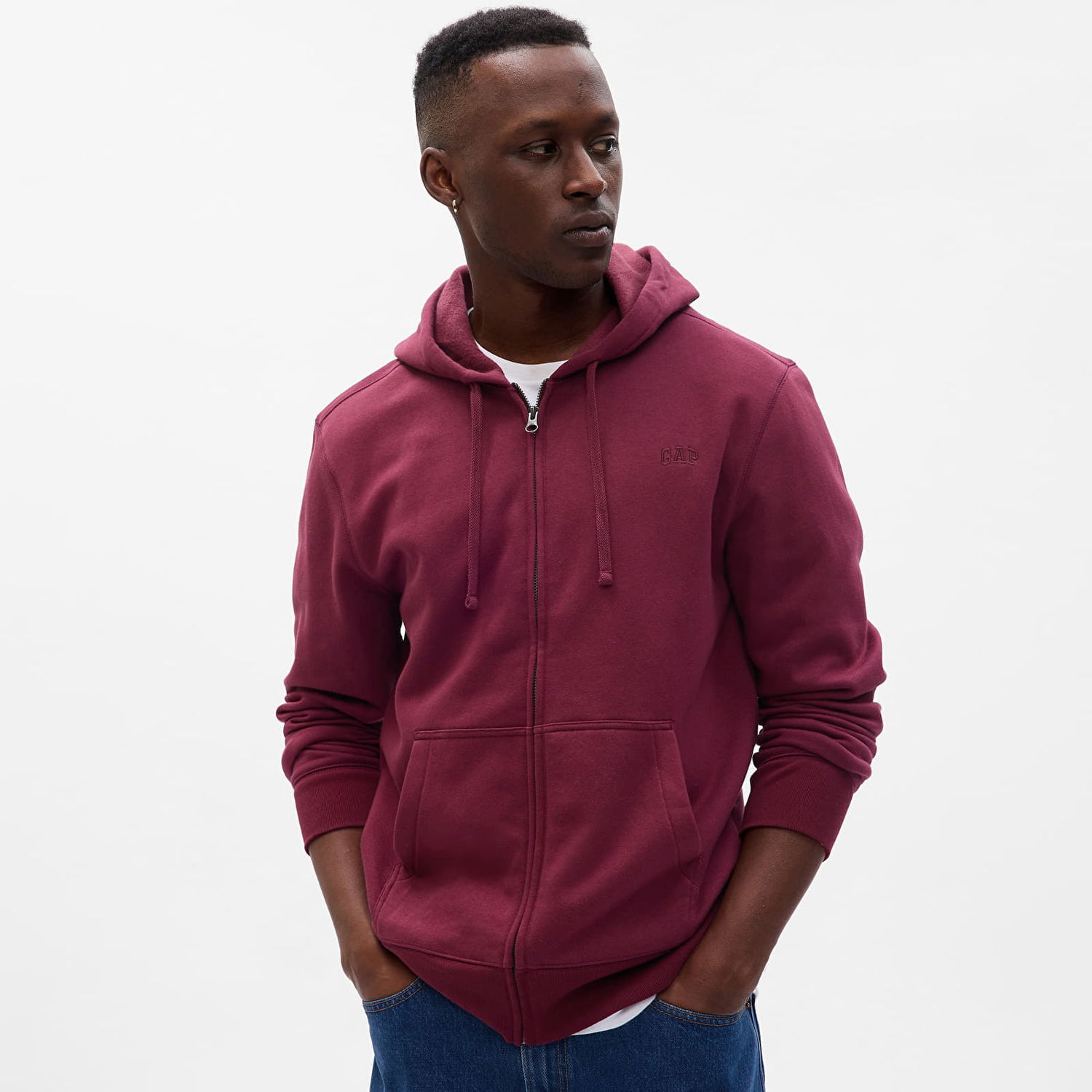 Mikina GAP Fullzip Logo Hoodie Deep Garnet Red 501 Vínová | 754348-03, 0
