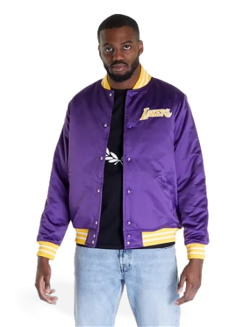 Mitchell & Ness Heavyweight Satin Los Angeles Lakers Jacket OJBF3413-LALYYPPPPURP
