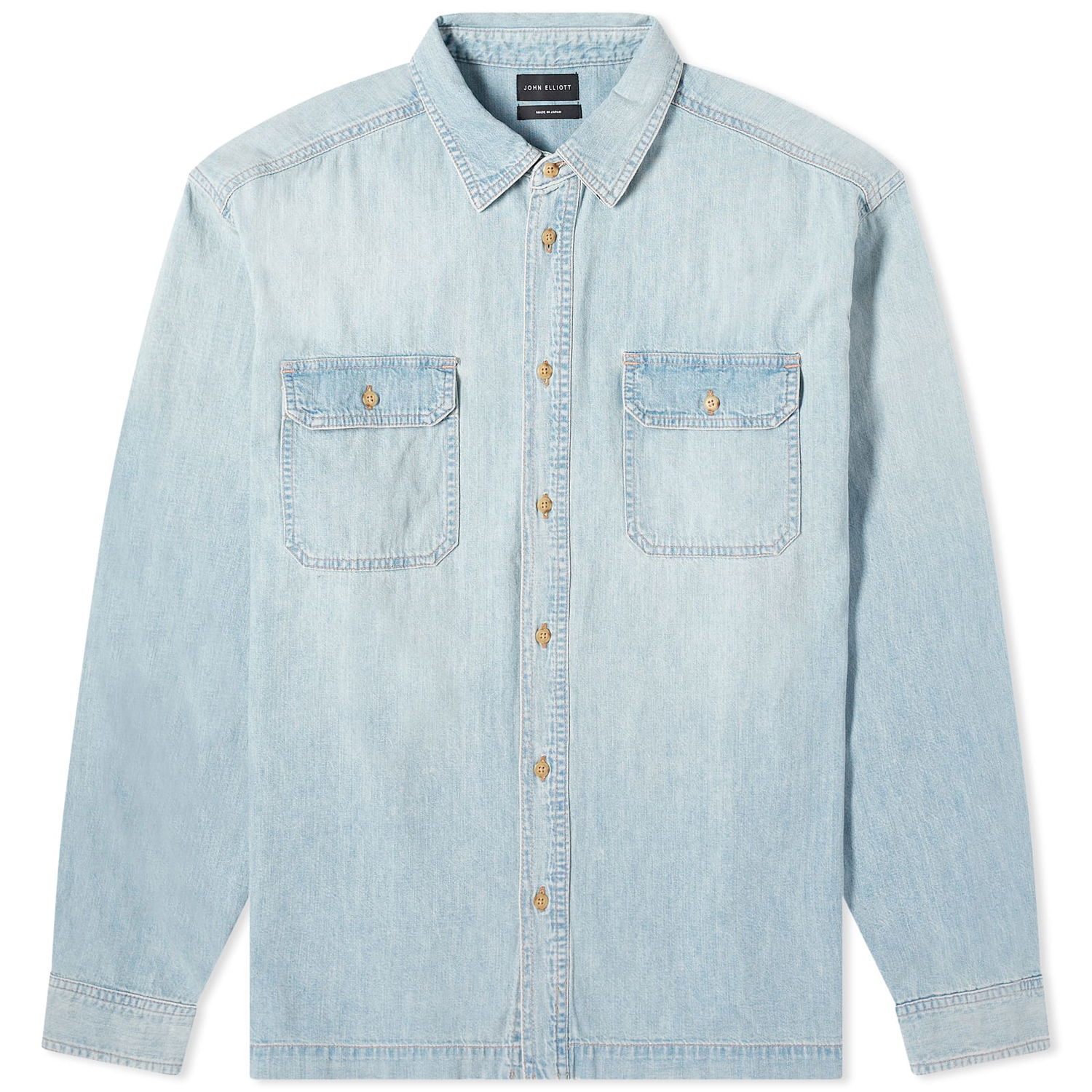 Košeľa John Elliott Princetown Denim Work Shirt Modrá | E093G105570A, 0