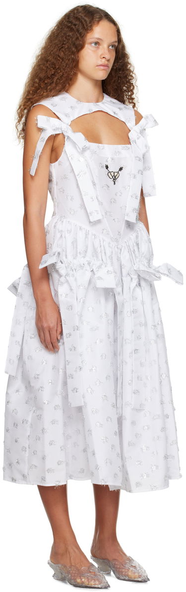 Šaty Chopova Lowena Chopova Lowena Wedding Carve Bow Midi Dress Biela | 1204W, 1